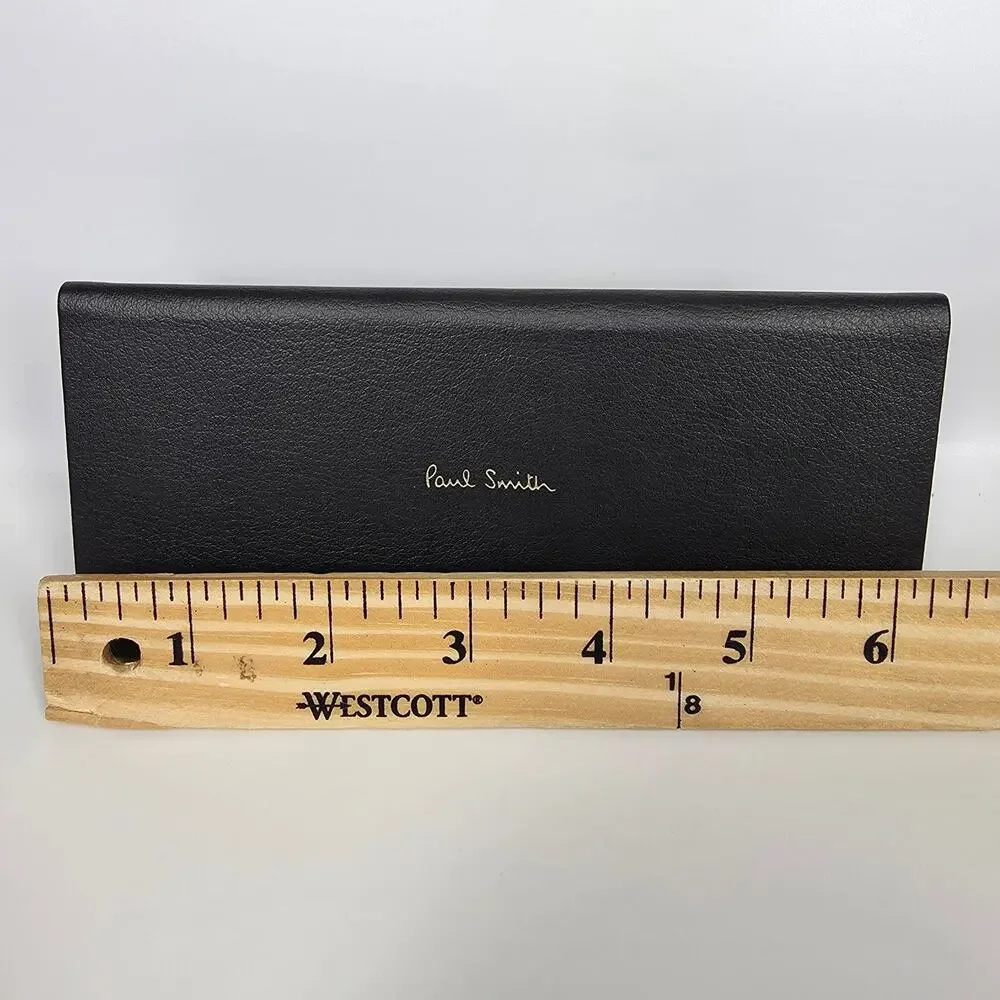 PAUL SMITH TRIANGLE HARD SHELL EYEGLASS CASE + MULTI‑STRIPE CLOTH – BLACK – 6